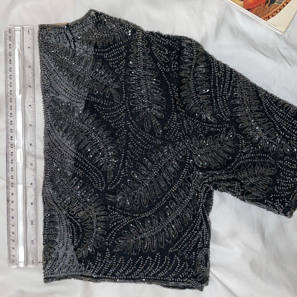 Sheer, beaded shawl made in France - Picture 7 of 7